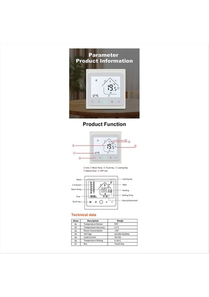 16A Tuya Akıllı Wifi Termostat Su Elektrikli Sıcak Zemin Isıtma Su Gazı Kazan Sıcaklık Kontrolör Alexa White (Yurt Dışından) modelleri