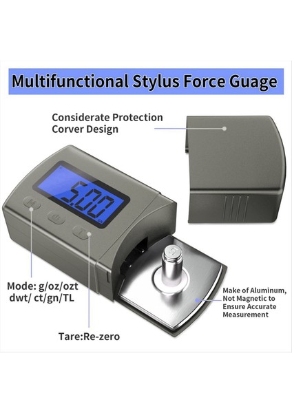 Mini Dijital Turntable Stylus Kuvvet Göstergesi Yüksek Hassasiyet 0 1g/5g LCD Arka Işık Mavi Okuma Kolu Fono Kartuşu (Yurt Dışından) fiyatları