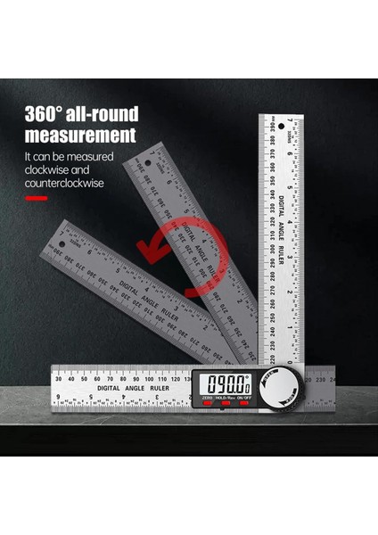 Dijital Ekran Açısı Cetveli 2 Arada Hassas Cetvel ve Dijital Açı Bulucu Önleyici (Paslanmaz ÇELIK-300MM) (Yurt Dışından) indirimleri