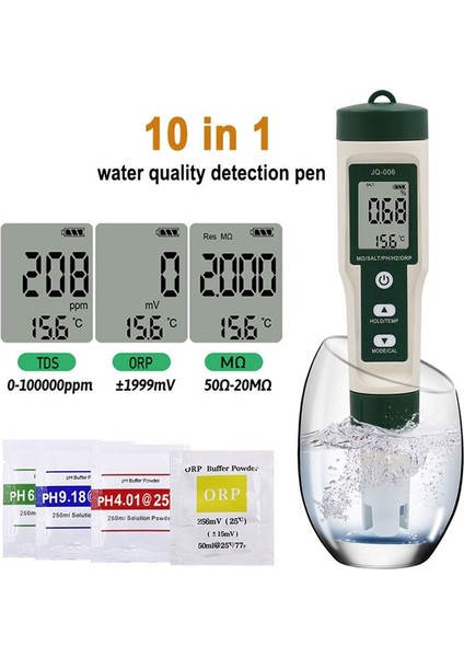 10 Dijital Ph Test Cihazı Ph Tds Tuz Sg Orp Hidrojen Dirençlendirme Sıcaklık Monitör Içme Suyu Için (Yurt Dışından) fırsatları