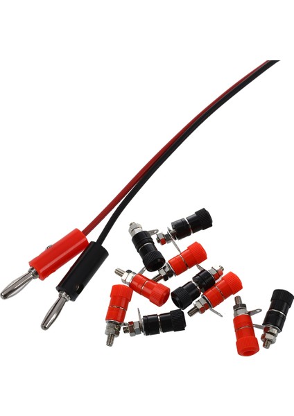 2 Pcs Kırmızı Siyah Banana Timsah Klipsleri Prob Test Kablosu 1m &amp 10 Pcs 3 8mm Iplik 4mm Muz Tapası Soketi Bağlama Post Değiştirme Değiştirme (Yurt Dışından) indirimleri