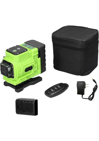 3D 12 Çizgiler Lazer Seviyesi 360 Kendinden Ele Dirençli Fonksiyon Tespit Aracı Çok Yönlü Zemin Duvar Sticker Us Fiş (Yurt Dışından)