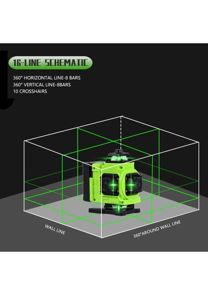3D 12 Çizgiler Lazer Seviyesi 360 Kendinden Ele Dirençli Fonksiyon Tespit Aracı Çok Yönlü Zemin Duvar Sticker Us Fiş (Yurt Dışından) fırsatları