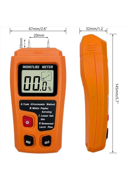 5x Dijital Ahşap Nem Metre Ahşap Nem Test Cihazı Higrometre Timber Nem Detektörü Büyük LCD Ekran (Yurt Dışından) fırsatları