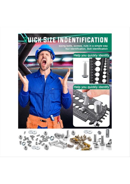 Cıvata Göstergesi (Metrik ve Sae) Fındık ve Cıvataları Hızlı Bir Şekilde Boyutlandırma Için Cıvata Solizer Plastik Cıvata Ölçüm Aracı Iplik Göstergesi Siyah (Yurt Dışından) fırsatları