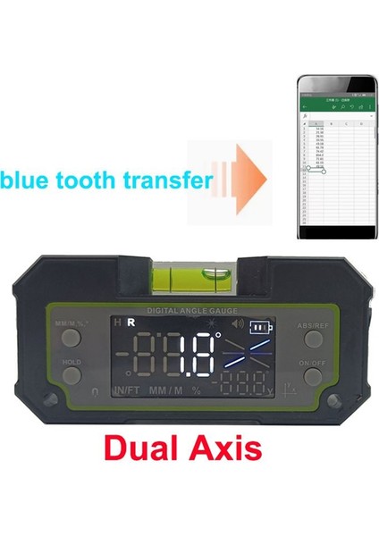 Bluetooth Seviye Incinometre Çift Eksen Dijital Prensıce Ölçüm Açısı Cetvel Bıax Şarj Edilebilir Manyetik Seviye Kutusu (Yurt Dışından) indirimleri