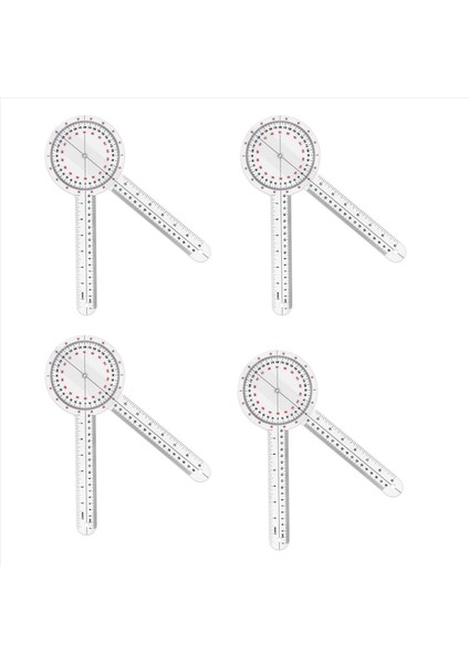 4pcs 12 Inç Gonyometre Şeffaf Ortopedik Açılı Cetvel Plastik Gonyometre 360 Derece Spinal Gonyometre (Yurt Dışından)