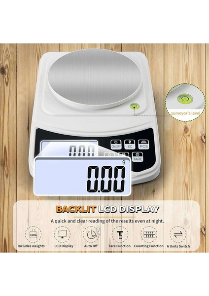 3x Dijital Laboratuar Ölçeği Gram Skal 1000G 0 01 Gacurecy 100G Ağırlığındaki Çok Fonksiyonlu Yüksek Hassasiyetli Ölçek (Yurt Dışından) fiyatları