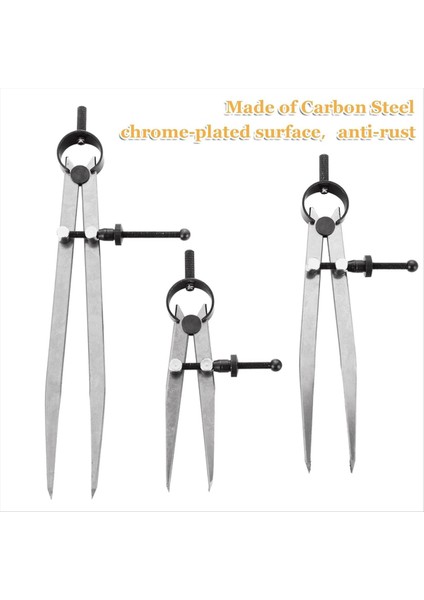 3 Parça Ayarlanabilir Kilitlenebilir Yay Kanadı Bölücü 4/6/8 Inç Karbon Çelik Kaliper Ölçüm Aracı Deri Pusula (Yurt Dışından) fırsatları
