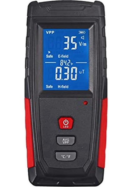 (1-199V/M 0 01-99 99μt) Elde Taşınır Mini Dijital Ekran LCD Dahili Radyasyon Sensörü Sesi ve Işık Alarmı Emf Test Cihazı (Yurt Dışından)