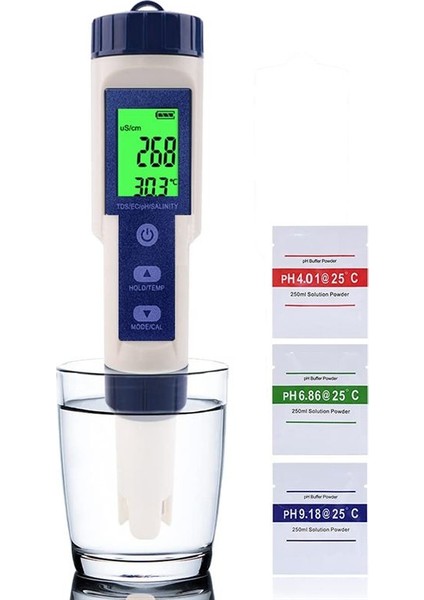 5 Su Kalitesi Test Cihazı Ph Tuzluluk Sıcaklık Test Kalemi Tds Içmek Için Arka Işıkla Tds (Yurt Dışından) fiyatları