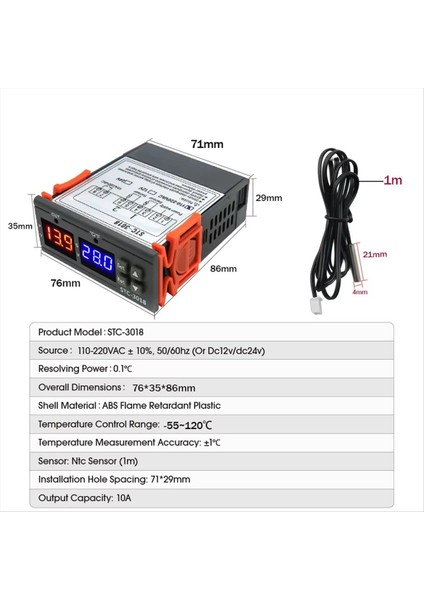 STC-3018 Çift Dijital Sıcaklık Denetleyicisi Iki Röle Çıkışı Termoregülatör Termostat Isıtıcı Soğutucu 12V (Yurt Dışından) fırsatları