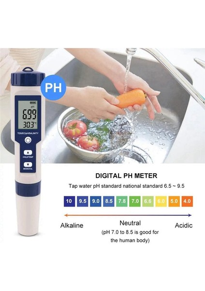 5&#39 I 1 Tds/ec/ph/tuzluluk/sıcaklık Ölçer Dijital Su Kalitesi Monitör Havuzlar Içme Suyu Akvaryumlar Için Test Cihazı (Yurt Dışından) fırsatları