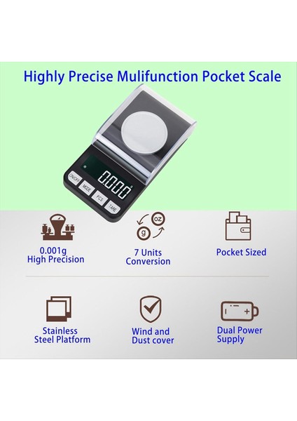 Yüksek Hassasiyetli 100G/0 001G Dijital Miligram Ölçekli Mücevher Ölçeği Cep Skal Yeniden Yükleme 50G Kalibrasyon Tartımı ile (Yurt Dışından) fiyatları