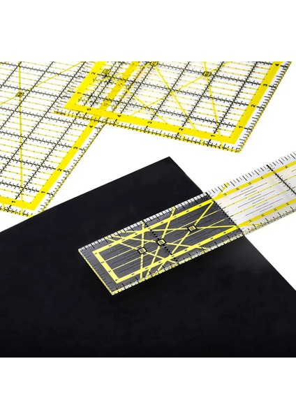 5 Paket Akrilik Kapitone Cetveli Kare Akrilik Quilter Cetvel Kumaş Kesme Cetveli Açık Mark Akrilik Cetvel (Yurt Dışından) indirimleri