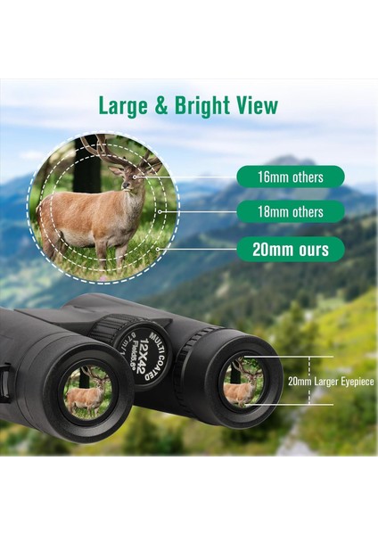 12X42 Telefon Adaptörü Su Geçirmez Düşük Hafif Görme Dücumları Kuş Gözlemi Avlanma Seyahat (Yurt Dışından) fırsatları