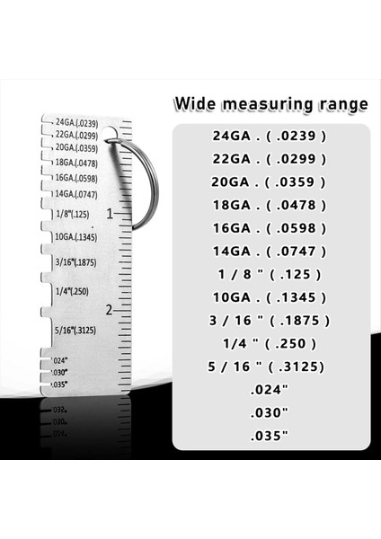 Shingle Gauge Kaynak Araçları Tel/metal Sac Kalınlık Gösterge Paslanmaz Çelik Metal Kalınlık Gösterge Boyutu Muayene Aracı (Yurt Dışından) fiyatları