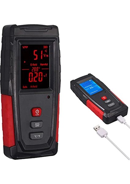 (1-199V/M 0 01-99 99μt) Elde Taşınır Mini Dijital Ekran LCD Dahili Radyasyon Sensörü Sesi ve Işık Alarmı Emf Test Cihazı (Yurt Dışından) fiyatları