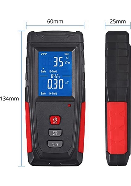 (1-199V/M 0 01-99 99μt) Elde Taşınır Mini Dijital Ekran LCD Dahili Radyasyon Sensörü Sesi ve Işık Alarmı Emf Test Cihazı (Yurt Dışından) modelleri