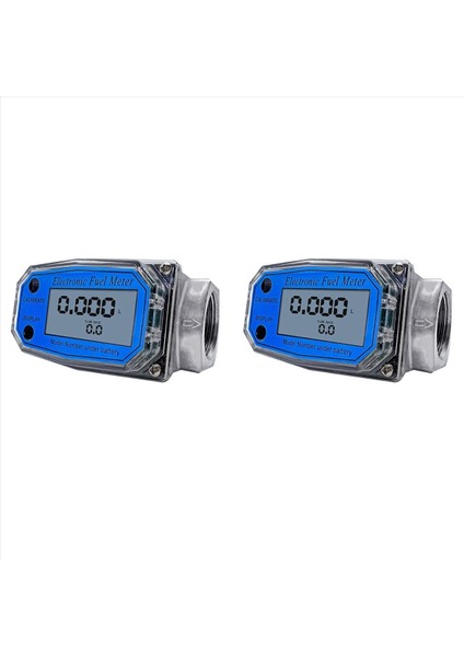 2x 25 Benzinli Su Deniz Sıvı Flowmeteter Mavi Ölçmek Için Dijital Türbin Akış Ölçer (Yurt Dışından)