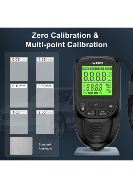 Dijital Araba Boya Kalınlığı Göstergesi HW400S Kaplama Kalınlık Metre Otomotiv Kaplama Ölçüm Cihazı Siyah (Yurt Dışından) indirimleri