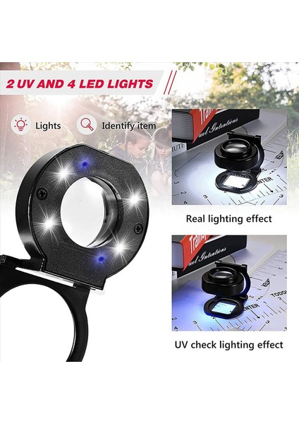 5pcs 25X Loupe Büyüteç 6 Işık USB Üç Katlı Masaüstü Taşınabilir Metal Göz Loupe Ölçekli Dikiş Magnifing Cam (Yurt Dışından) indirimleri