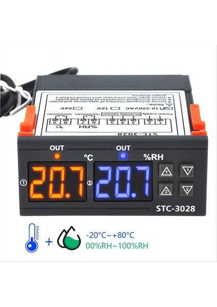 STC-3028 24V Dijital Termostat Termometre Higometre Sıcaklık Nem Kontrolör Regülatörü (Yurt Dışından) fırsatları