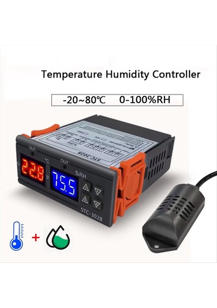 STC-3028 24V Dijital Termostat Termometre Higometre Sıcaklık Nem Kontrolör Regülatörü (Yurt Dışından) indirimleri