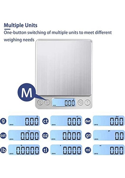 Küçük Mutfak Ölçeği 3kg/0 01G Mini Yüksek Doğruluk Pişirme Ölçeği LCD Ekranlı Cep Ölçeği (Yurt Dışından) fiyatları