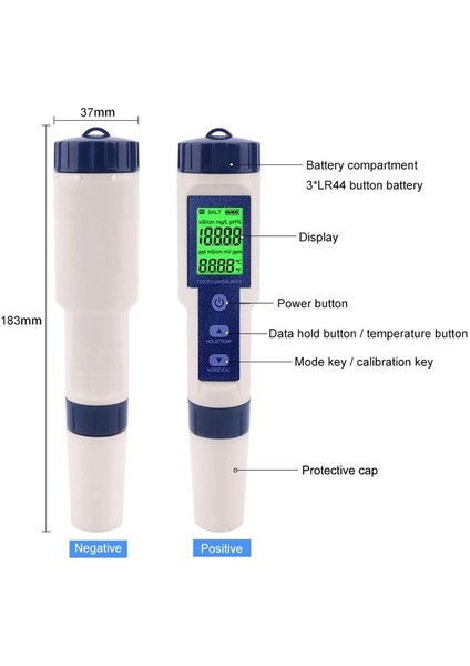 5 Su Kalitesi Test Cihazı Ph Tuzluluk Sıcaklık Test Kalemi Tds Içmek Için Arka Işıkla Tds (Yurt Dışından) indirimleri