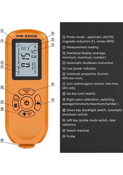 Dijital Kaplama Kalınlık Göstergesi 0 01MM/1MIL Kalınlık Ölçer ve Yatay Ekran LCD Ekran Kalibrasyon Işlevi Araba Için (Yurt Dışından) modelleri