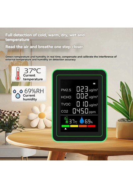 Toplam Akıllı Wifi Hava Kalitesi Sensörü Koruma Çok Fişli Koruyucu Co2/tvoc/hcho/pm2 5/sıcaklık/nem Siyah (Yurt Dışından) modelleri