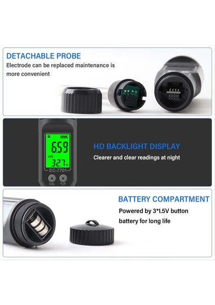 EC-7701 Akıllı Toprak Ec Metre 0 0-10 0ms/cm Toprak Test Cihazı Veri Logger Hidroponik Dikim Bahçesi Için Temp Analizörü (Yurt Dışından)