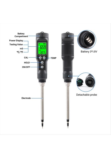 EC-7701 Akıllı Toprak Ec Metre 0 0-10 0ms/cm Toprak Test Cihazı Veri Logger Hidroponik Dikim Bahçesi Için Temp Analizörü (Yurt Dışından) indirimleri