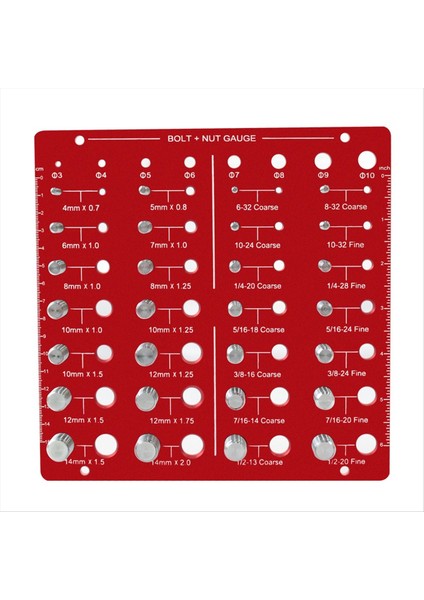 Fındık ve Cıvata Diş Denkeyleri-28 Cıvata Boyutu ve Diş Tanımlayıcı Göstergesi ve 8 Boyut Diyafram Göstergesi Ölçüm Tanımlayıcısı (Yurt Dışından)