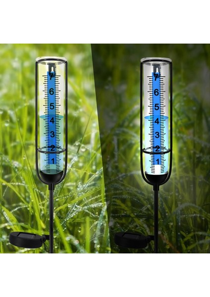 Güneş Lambası Yağmur Göstergesi 7 Inç Yağmur Göstergesi Açık Büyük Açık Sayılar ve Bahçe Çim ve Çiftlik Için Yağmur Ölçüm Aracı (Yurt Dışından) indirimleri