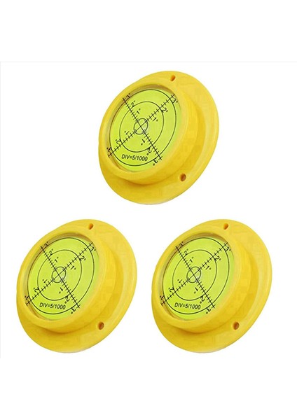 3x Yuvarlak Kabarcık Seviyesi 3 Montaj Delikli 90X17MM Yüksek Hassas Bir Dairesel Ruh Seviyesi Ölçüm Alet Aleti (Yurt Dışından)