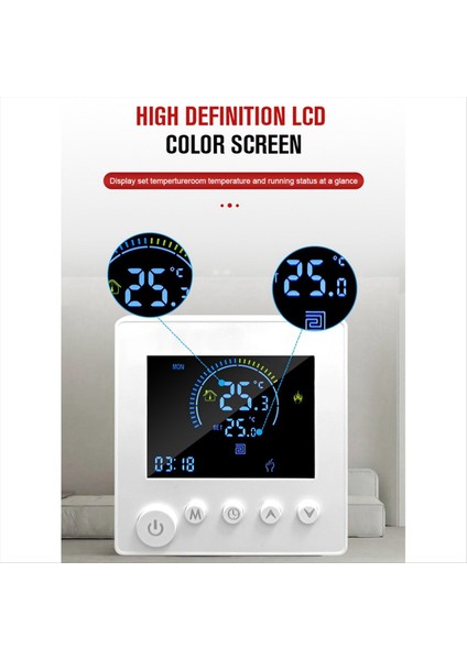 Tuya Wifi Termostat Sıcaklık Kontrolörü Su Elektrik Zemin Isıtma Trv 16A Dijital LCD Duvar Duvarı (Yurt Dışından) modelleri