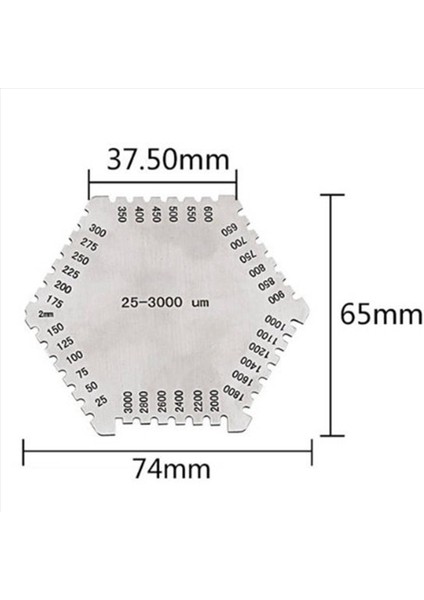 6x Yüksek Hassasiyetli Paslanmaz Çelik Altıgen Islak Film Alet Paslanmaz Çelik Islak Diyafram Kalınlık Göstergesi (Yurt Dışından) fırsatları