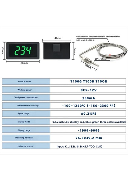 Egt Sensörü Sıcaklık Sensörü ile LED Ölçer Lehimleme Paket Kiti Yüce Fonksiyon Uyumlu PT100 Sıcaklık C (Yurt Dışından) indirimleri