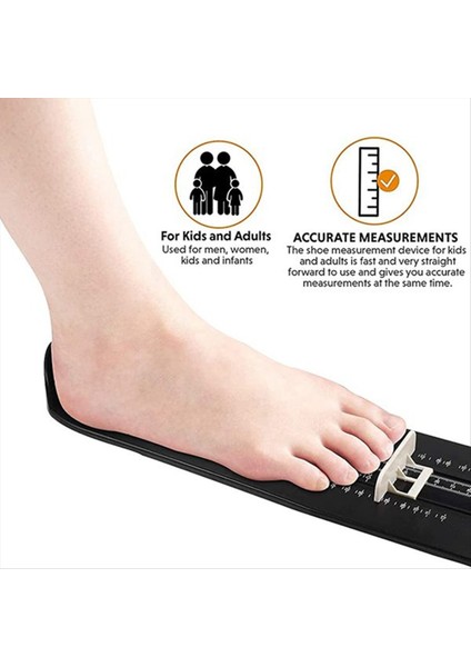 Ayakkabı Ölçümü Ayak Boyutu Ölçüm Cihazı Plastik Ayakkabı Ayak Ölçüm Cihazı Yetişkin Erkek ve Kadın Boyutu 2 Adet (Yurt Dışından) fiyatları
