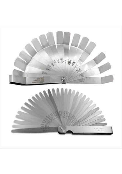 Feeler Göstergeleri Seti 32 Bıçak Konik ve 16 Bıçak Ofset Feeler Gösterge Seti Çift Işaretli Sae ve Metrik Feeler Gauge (Yurt Dışından)