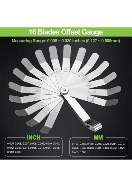 Feeler Göstergeleri Seti 32 Bıçak Konik ve 16 Bıçak Ofset Feeler Gösterge Seti Çift Işaretli Sae ve Metrik Feeler Gauge (Yurt Dışından) fiyatları