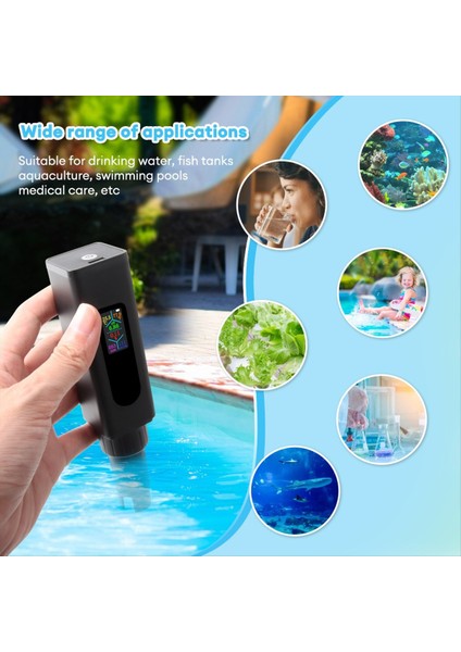 5&#39 I 1 Tuzluluk Metre Ph Su Kalitesi Test Cihazı Dijital Ec Tds Temp Monitör Akvaryum Hidroponik Havuzu Için Şarj Edilebilir Test (Yurt Dışından)