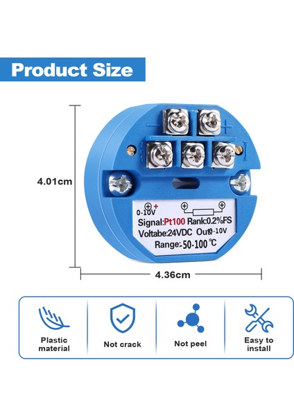 Rtd PT100 Sıcaklık Verici DC24V Eksi 50 ~ 100 Derece Çıktı 0-10V (Yurt Dışından) fırsatları