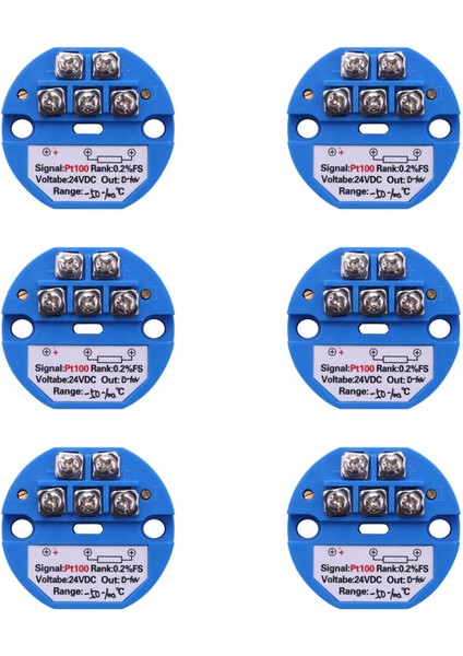 6x Rtd PT100 Sıcaklık Verici DC24V Eksi 50 - 100 Derece Çıktı 0-10V (Yurt Dışından)
