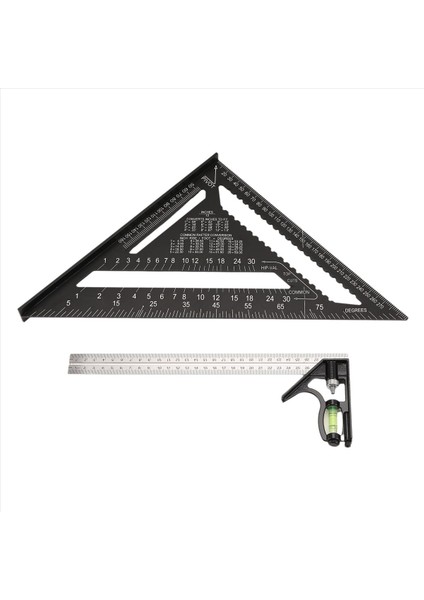 12 Inç Rafter Meydanı ve Kombinasyon Üçgen Meydanı Carpenter Meydanı Ahşap Çerçeveleme Meydanı Cetvel Itra Düzeni (Yurt Dışından)