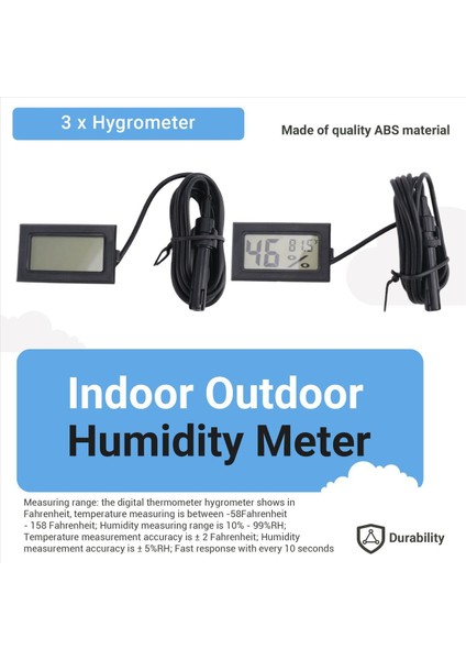 Dijital Termometre Higrometre Prob Iç Mekan Sıcaklık Nem Metre Inkübatör Sürüngen Tesisi Için Higometre Göstergesi (Yurt Dışından) fırsatları