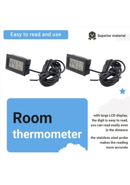 Dijital Termometre Higrometre Prob Iç Mekan Sıcaklık Nem Metre Inkübatör Sürüngen Tesisi Için Higometre Göstergesi (Yurt Dışından) indirimleri