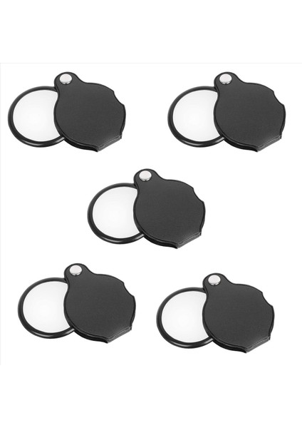 5pcs Katlanır Katlama Kat Away Cep Büyütme Cam Büyüteç Lens 3x Büyütme Katlanır Deri Çanta Büyütme Cam (Yurt Dışından)